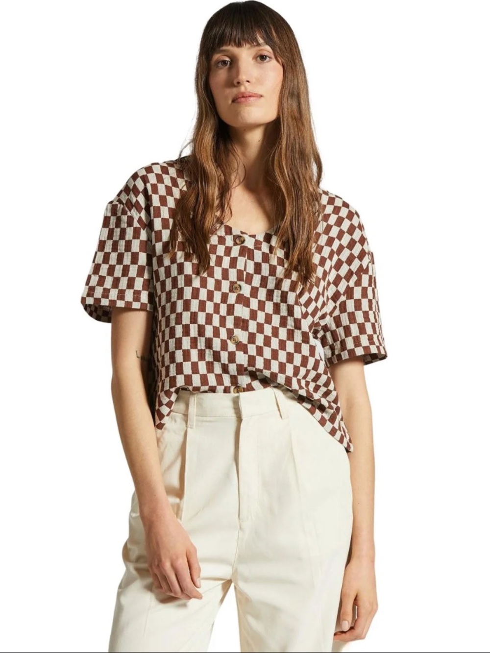 Brixton - Mykonos Checkered Short Sleeve Woven Top
